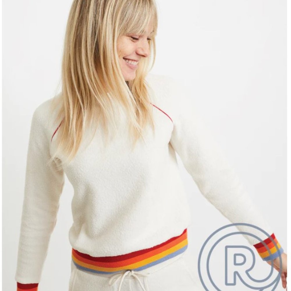 Marine Layer Re-Spun Jenny Crewneck in Natural - Size XS